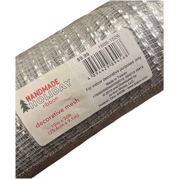 *New* Silver Decorative Wire Mesh Ribbon - Crafting Floral Design 10 In X 30 Ft - Picture 2 of 6